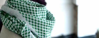 Keffieh palestinien Original Blanc vert