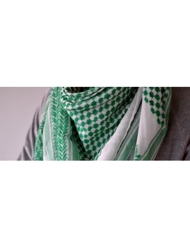 Keffieh palestinien Original Blanc vert