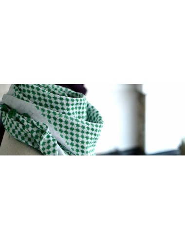 Keffieh palestinien Original Blanc vert