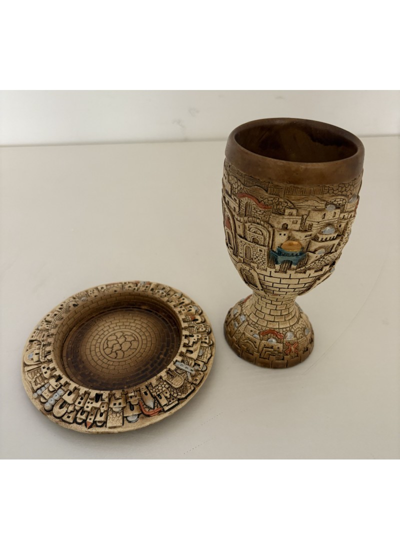 “Jérusalem en calice” – Sculpture (calice & assiette)