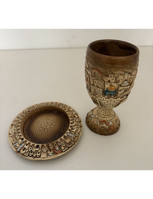 “Jérusalem en calice” – Sculpture (calice & assiette)