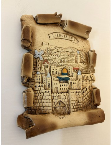 Relief mural "Jérusalem sur parchemin"