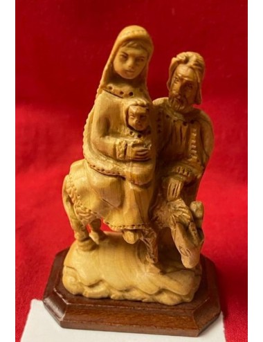 La Fuite en Égypte – Sculpture en bois d'olivier de Bethléem