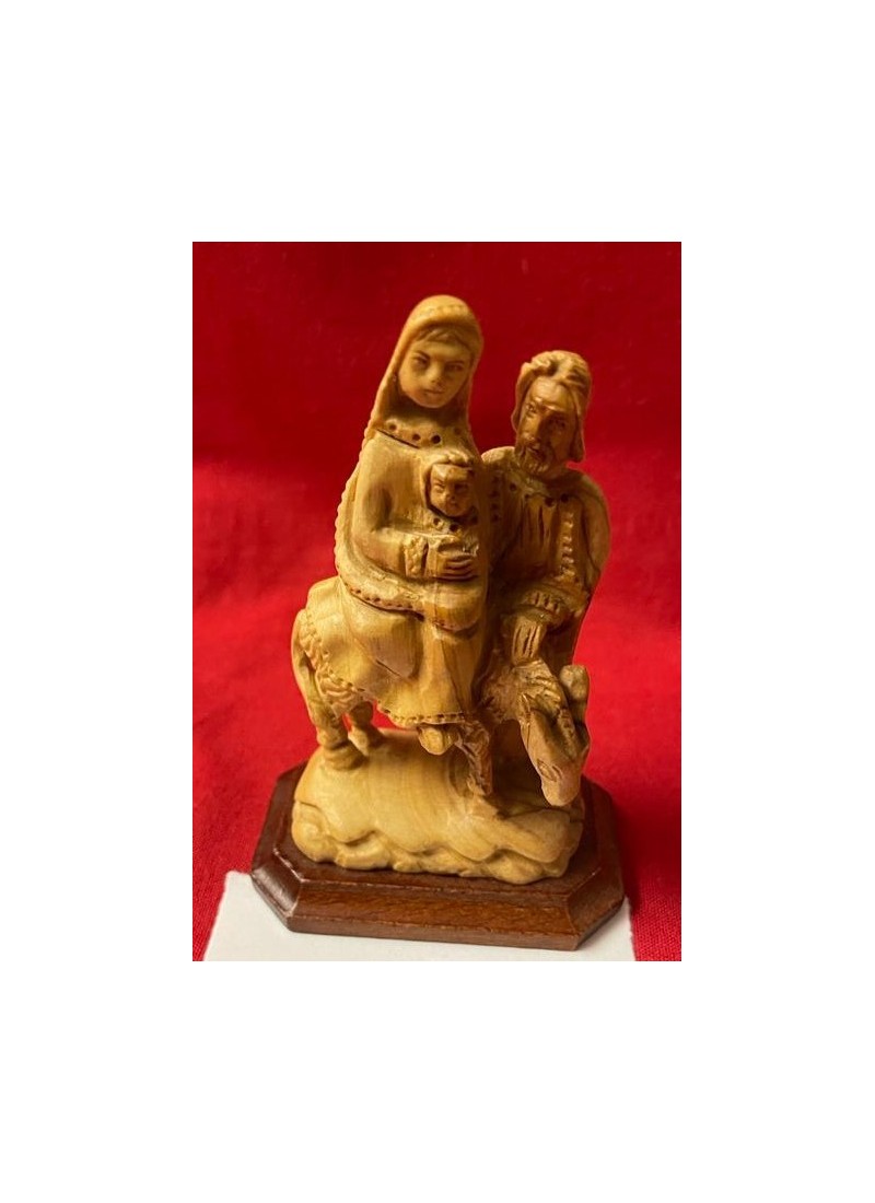 La Fuite en Égypte – Sculpture en bois d'olivier de Bethléem