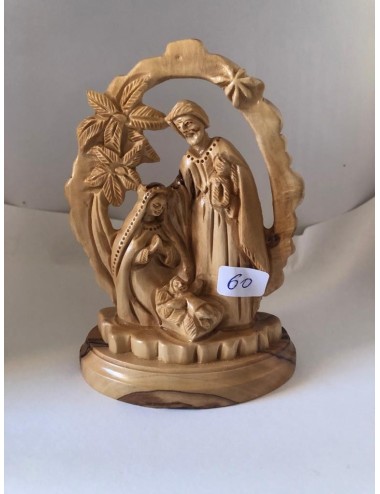 Nativité sous arche – Sculpture en bois d’olivier de Bethléem