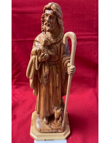 Le Bon Berger – Sculpture en Bois d’Olivier de Bethléem