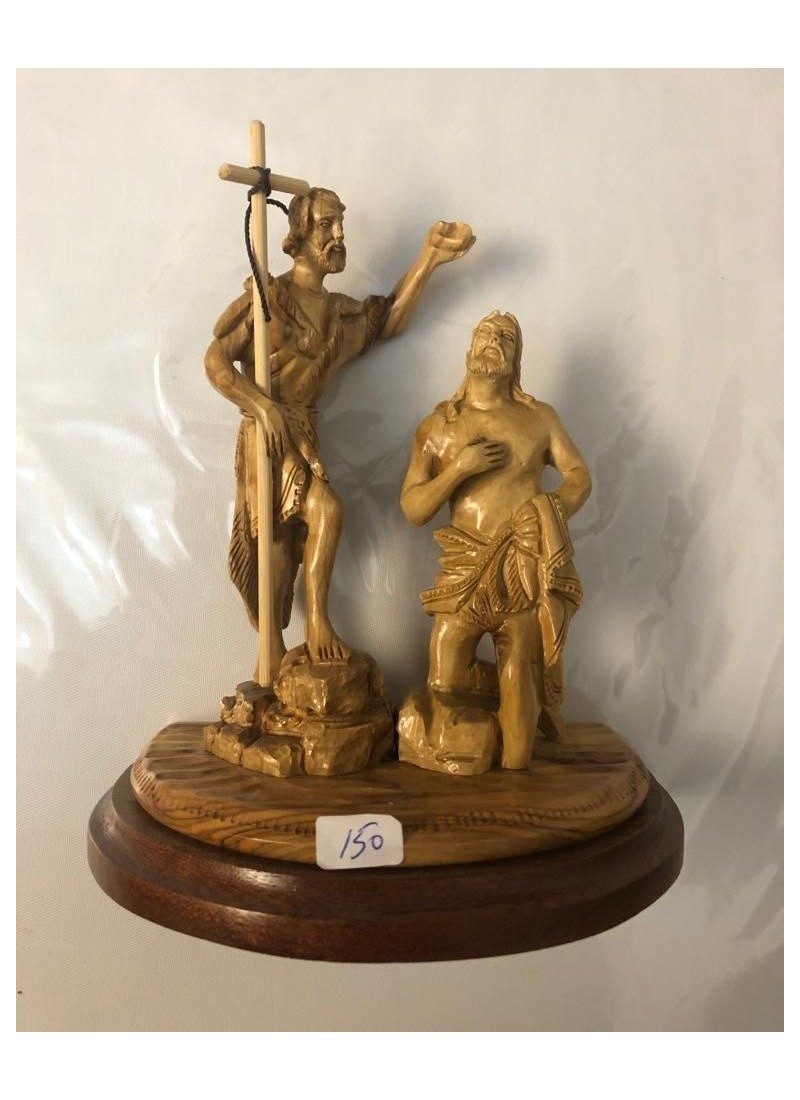 Le Baptême du Christ – Sculpture en bois d’olivier de Bethléem