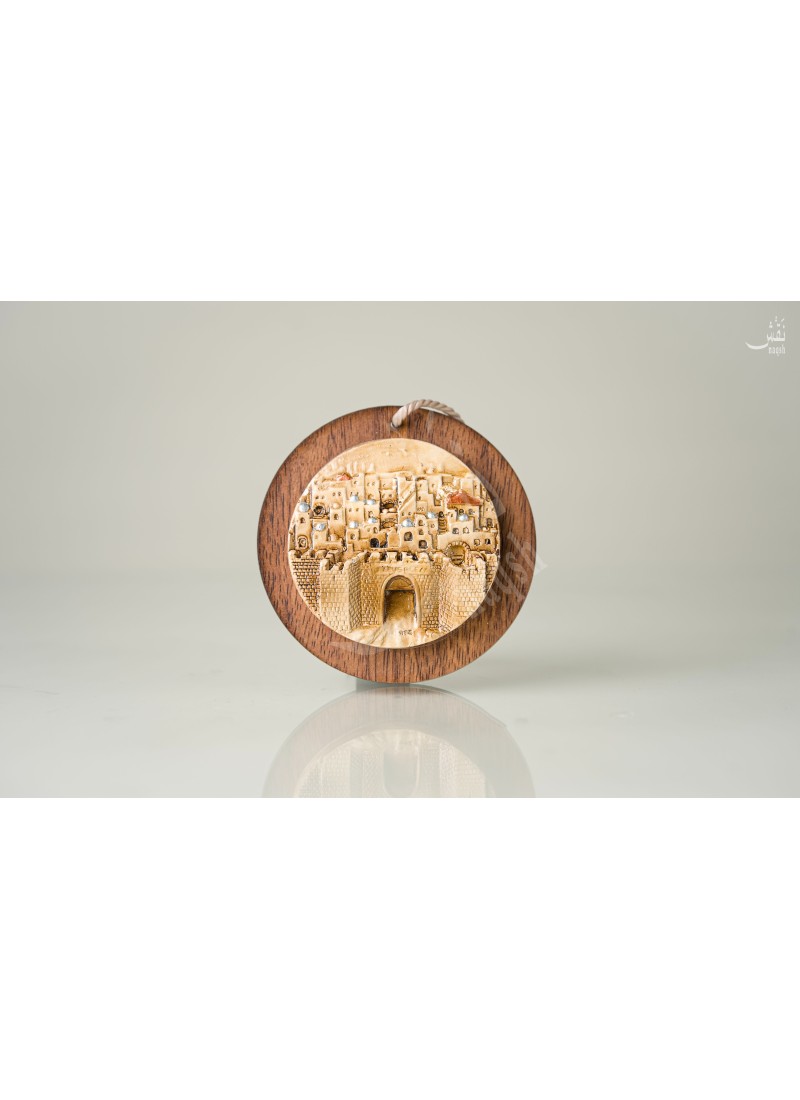 Pendentif mural "Jérusalem" en plâtre résiné – 10x10 cm