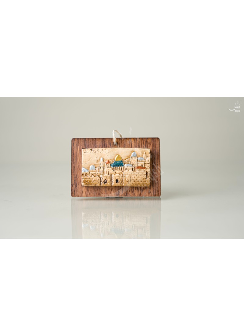 Pendentif mural "Jérusalem" en plâtre résiné – 10x10 cm