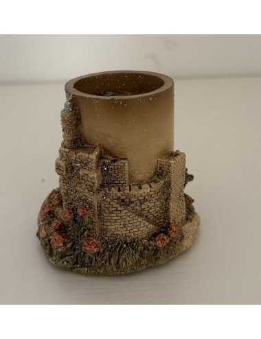 Bougie décorative Jerusalem – Citadelle & Roses (Résine peinte à la main)  Une lumière de paix venue de Jérusalem