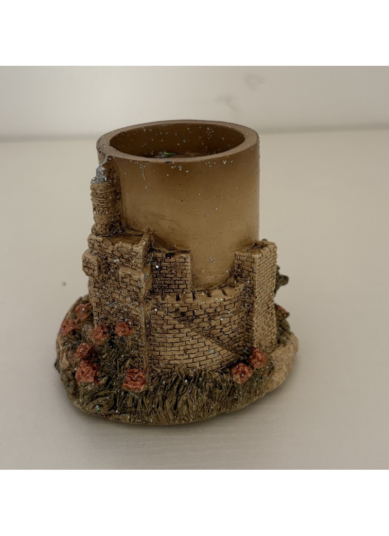 Bougie décorative Jerusalem – Citadelle & Roses (Résine peinte à la main)  Une lumière de paix venue de Jérusalem