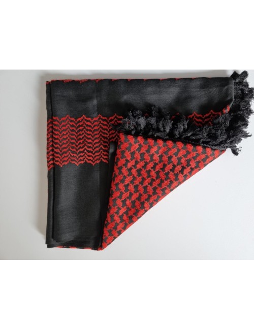 Keffieh palestinien Original noir avec briques rouges