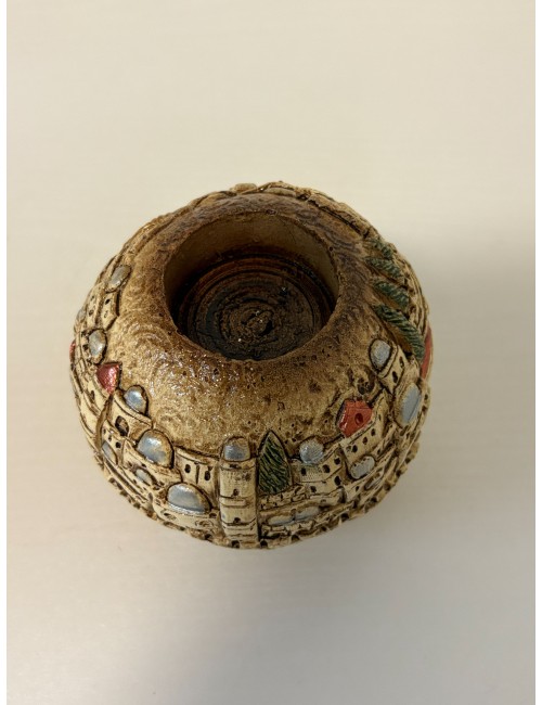 Bougeoir artisanal en céramique – Vieille Ville de Jérusalem (pièce unique)
