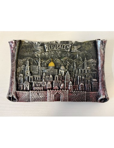 Plaque murale en plâtre résiné – Jérusalem en relief