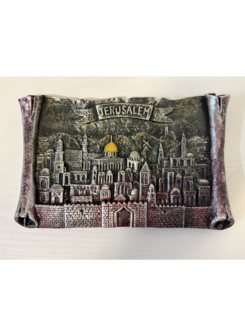 Plaque murale en plâtre résiné – Jérusalem en relief