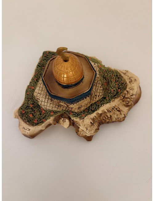 Maquette artisanale du Dôme du Rocher – Sculpture en plâtre résiné (signée A.J)