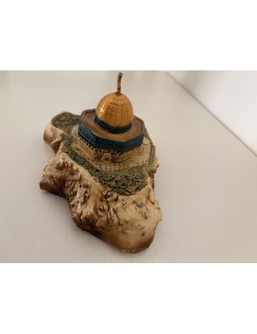 Maquette artisanale du Dôme du Rocher – Sculpture en plâtre résiné (signée A.J)