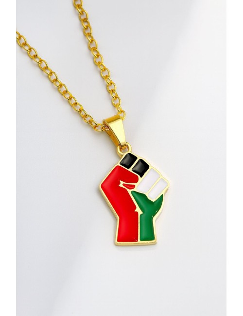 Collier Poing Palestinien – Symbole de Résistance et de Solidarité