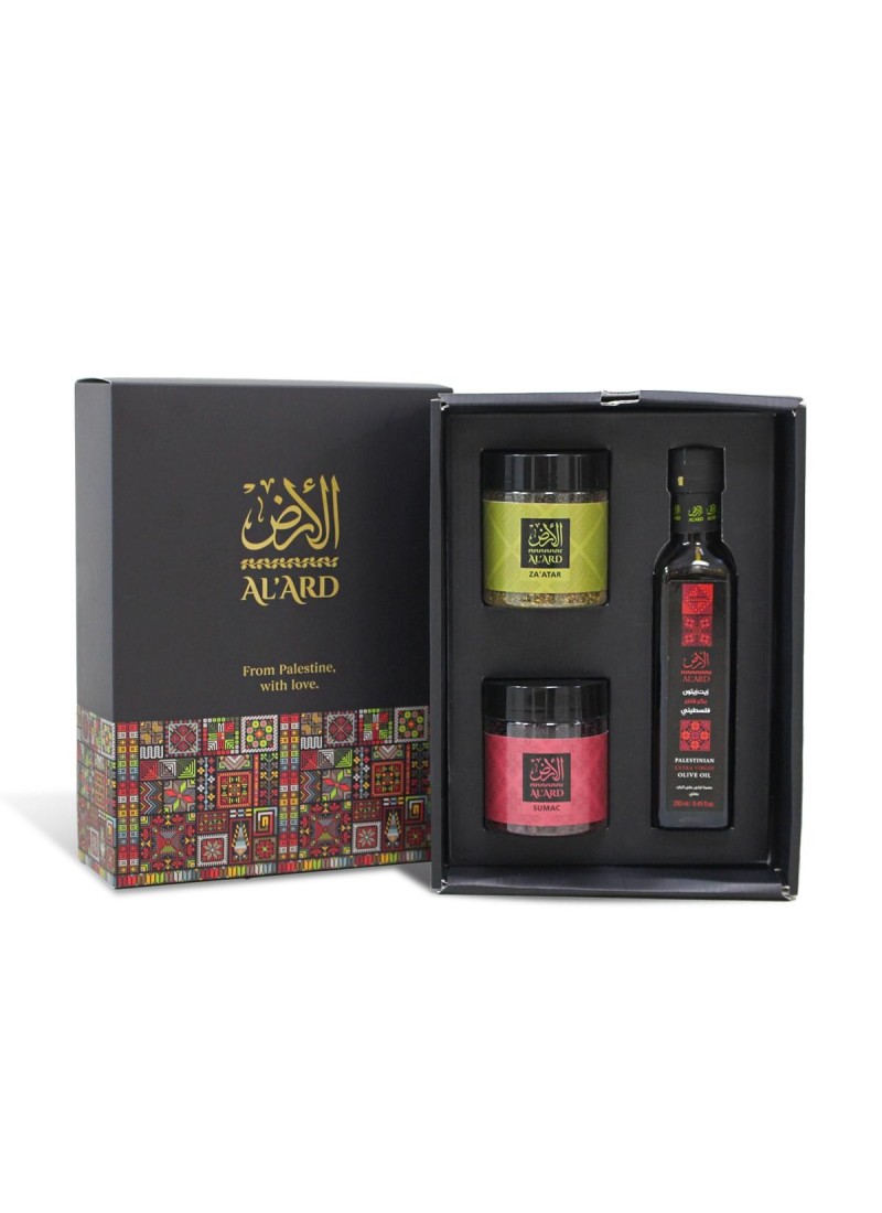 Coffret Cadeau Palestine – Huile d’Olive, Zaatar & Sumac