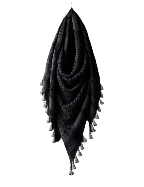 Keffieh palestinien Original Noir et Gris foncé