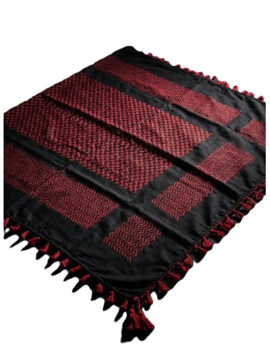 Keffieh palestinien Original noir avec briques rouges