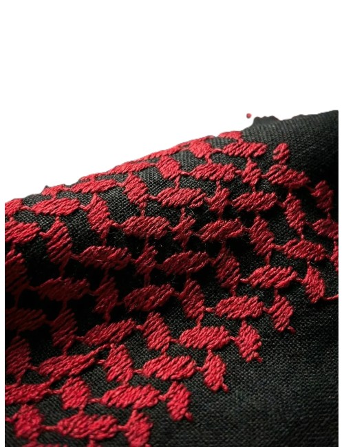 Keffieh palestinien Original noir avec briques rouges
