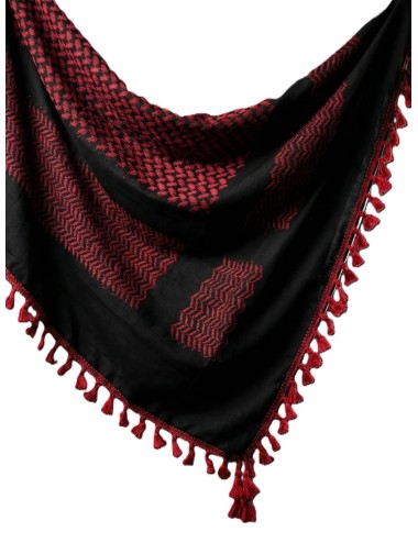 Keffieh palestinien Original noir avec briques rouges