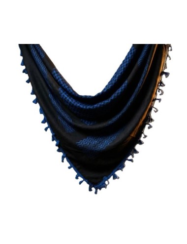 Keffieh palestinien Original Noir bleu