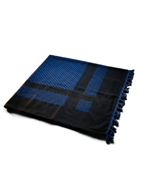 Keffieh palestinien Original Noir bleu