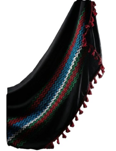 Keffieh palestinien Original noir briques multi-couleurs