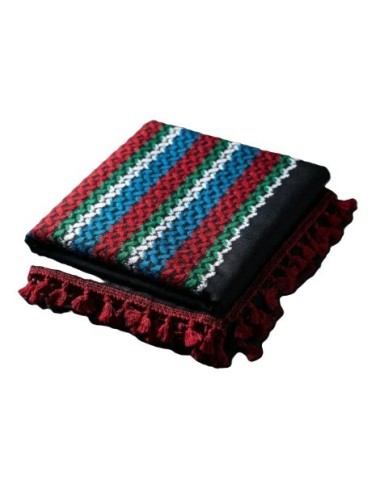 Keffieh palestinien Original noir briques multi-couleurs