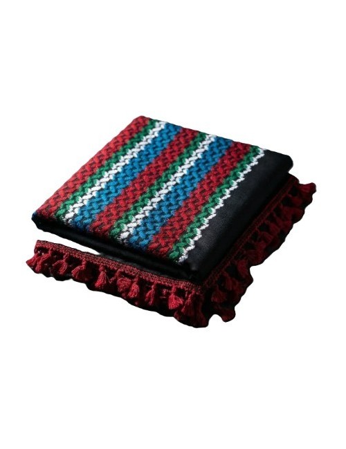 Keffieh palestinien Original noir briques multi-couleurs