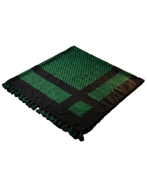 Keffieh Palestinien Authentique Noir et Vert