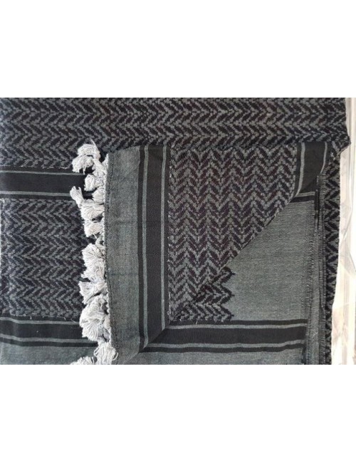 Keffieh palestinien Original Noir et Gris foncé