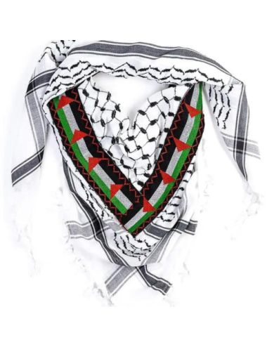 Keffieh palestinien original noir et blanc (ARAFAT)