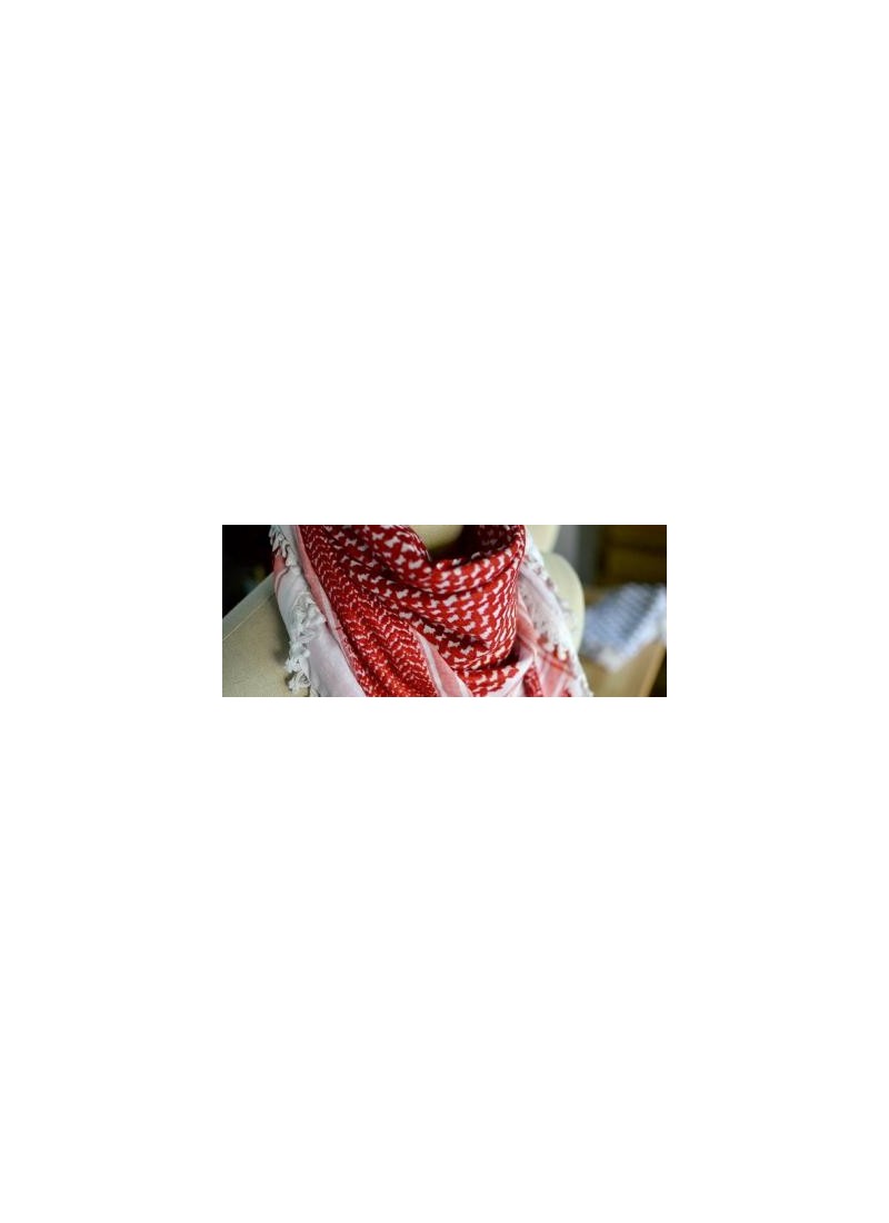 Keffieh palestinien Original rouge et blanc (FPLP)