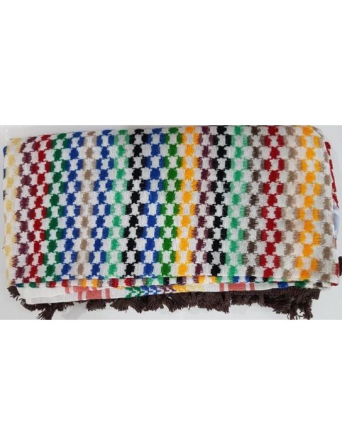 Véritable Keffieh Palestinien Artisanal – Hirbawi (Motif Arc-en-ciel)