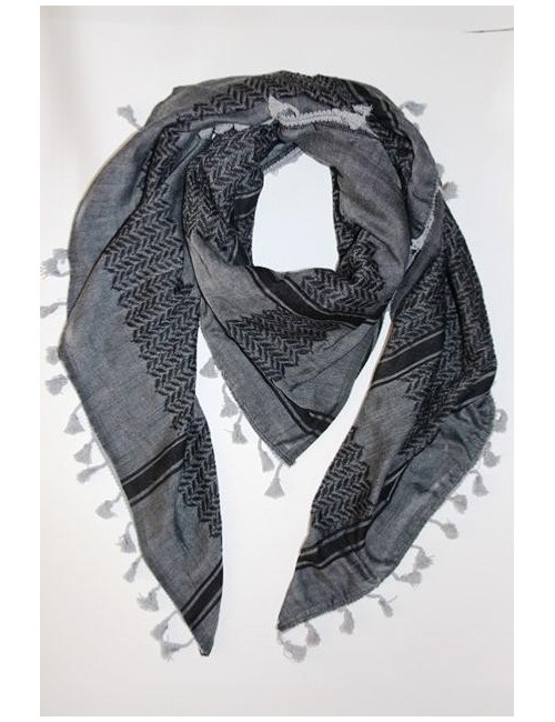 Keffieh palestinien Original Noir et Gris foncé