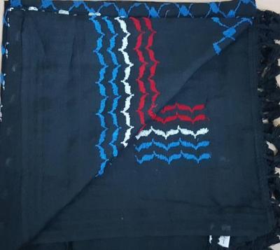 Keffieh palestinien Original Noir couleurs bleu, blanc, rouge