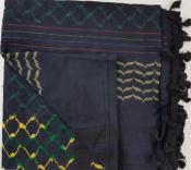 Keffieh palestinien Original Noir losanges vert et jaune