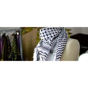 Keffieh palestinien original noir et blanc (ARAFAT)