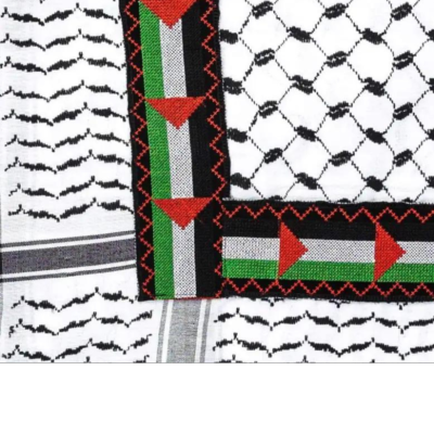Keffieh palestinien original noir et blanc (ARAFAT)