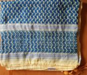 Keffieh palestinien Original Jaune et figures en bleues