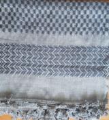 Keffieh palestinien Original Gris avec carrés et lisérés gris