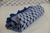 Keffieh palestinien Original Bleu clairs losanges noirs